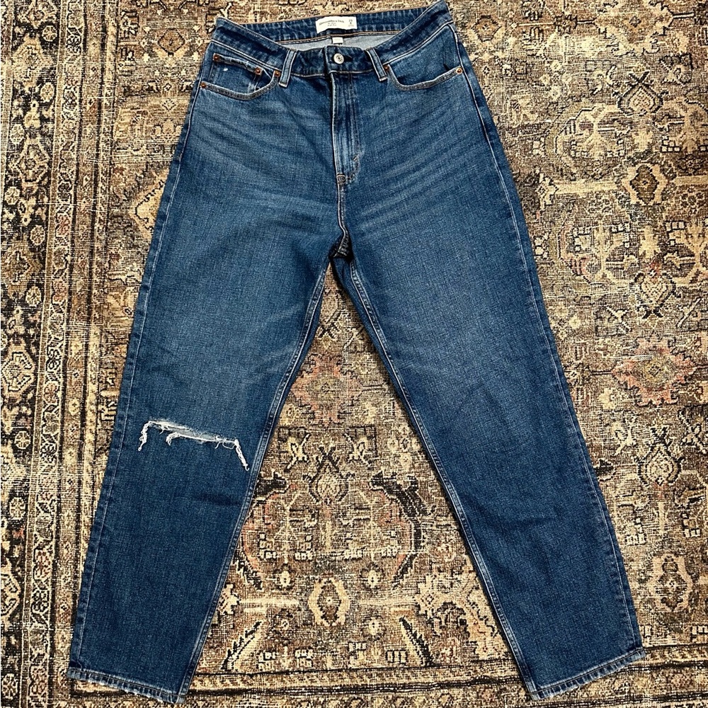 Abercrombie & Fitch Classic Blue High Rise Mom Jeans